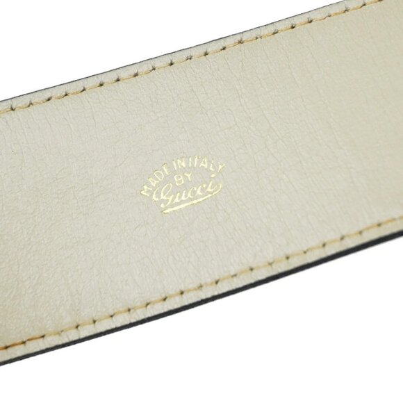 GUCCI GG Logo Interlocking Belt 65 Leather Beige GHW Made in Italy - Picture 10 of 14